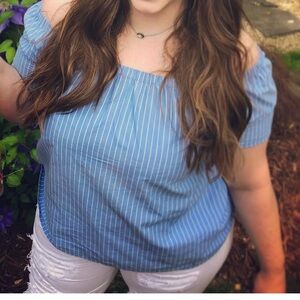 Vineyard Vines Light Blue Striped Blouse